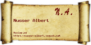 Nusser Albert névjegykártya